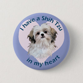 Shi Tzu in mijn hart Ronde Button 5,7 Cm