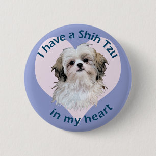 Shi Tzu in mijn hart Ronde Button 5,7 Cm