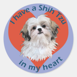 Shi Tzu in mijn hart Ronde Sticker