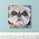 Shi Tzu uitgerekt canvas Afdruk (Insitu (Houten vloer))