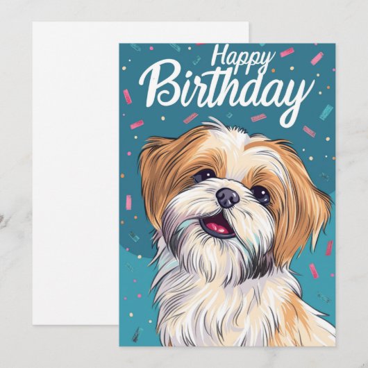 Shi Tzu Verjaardag Feestdagenkaart (Voorkant / Achterkant)