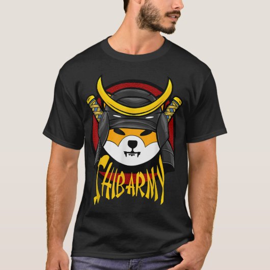 SHIB ARMY Crypto Samurai Shiba Inu munt T-shirt (Voorkant)