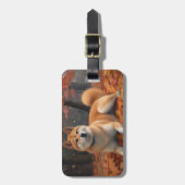 Shib Inu in de herfst laat Herfst inspireren Bagagelabel (Voorkant verticaal)