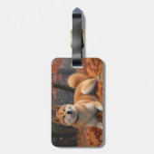 Shib Inu in de herfst laat Herfst inspireren Bagagelabel (Achterkant verticaal)