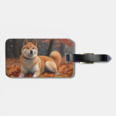 Shib Inu in de herfst laat Herfst inspireren Bagagelabel (Achterkant horizontaal)