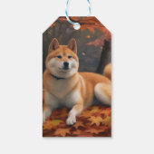 Shib Inu in de herfst laat Herfst inspireren Cadeaulabel (Achterkant)