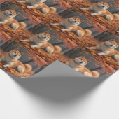 Shib Inu in de herfst laat Herfst inspireren Cadeaupapier (Hoek)