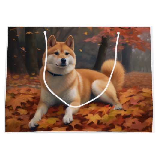 Shib Inu in de herfst laat Herfst inspireren Groot Cadeauzakje (Voorkant)