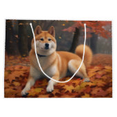 Shib Inu in de herfst laat Herfst inspireren Groot Cadeauzakje (Achterkant)