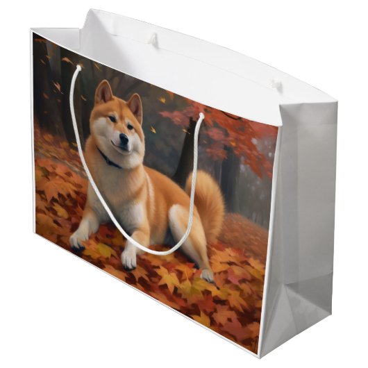 Shib Inu in de herfst laat Herfst inspireren Groot Cadeauzakje (Achterkant Gekanteld)
