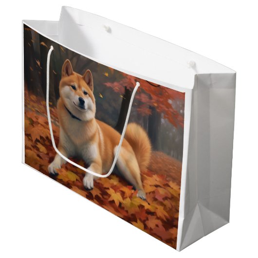 Shib Inu in de herfst laat Herfst inspireren Groot Cadeauzakje (Voorkant Gekanteld)