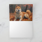 Shib Inu in de herfst laat Herfst inspireren Kaart (Binnen)