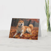 Shib Inu in de herfst laat Herfst inspireren Kaart (Voorkant)