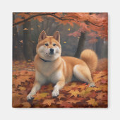 Shib Inu in de herfst laat Herfst inspireren Magneet (Voorkant)