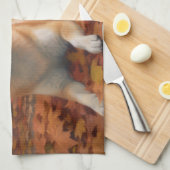 Shib Inu in de herfst laat Herfst inspireren Theedoek (Quarter Fold)