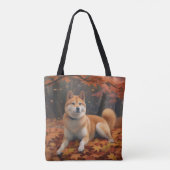 Shib Inu in de herfst laat Herfst inspireren Tote Bag (Achterkant)