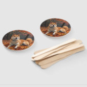 Shib Inu in herfstbladeren val inspireert Handwaaier (Niet-gemonteerd)