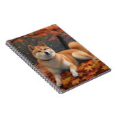 Shib Inu in herfstbladeren val inspireert Notitieboek (Rechterzijde)