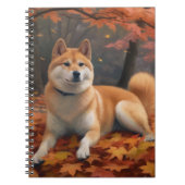 Shib Inu in herfstbladeren val inspireert Notitieboek (Voorkant)