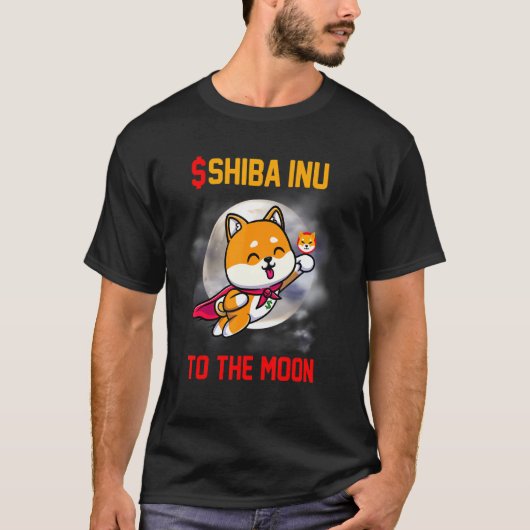 Shib Koop Shib in u to the Moon Memecoin Currency T-shirt (Voorkant)