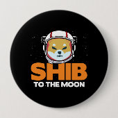 Shib Token Shiba Inu Crypto Meme Coin Moon Dog Ronde Button 4,0 Cm (Voorkant)