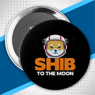 Shib Token Shiba Inu Crypto Meme Coin Moon Dog Ronde Button 4,0 Cm