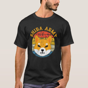 Shiba Army Inu Meme Coin Retro  Crypto Curr T-shirt