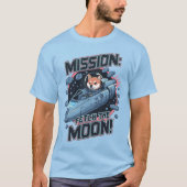 Shiba Astronaut Pixel Art - Missie naar de Maan T-shirt (Voorkant)