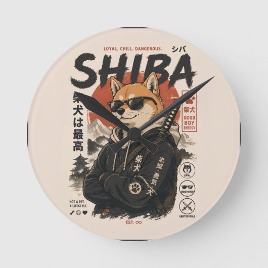SHIBA DE BESCHERMER RONDE KLOK (Voorkant)