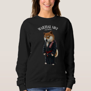 Shiba Dog Judo Karate Master in Black Judogi Trui