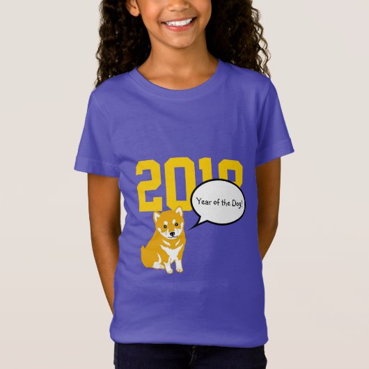 Shiba Dog Year Chinese Zodiac Birthday Paars GT T-shirt (Voorkant)