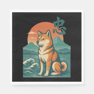 Shiba droomt in de schemering servet