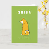 Shiba Greeting Kaart (Gele Bloem)