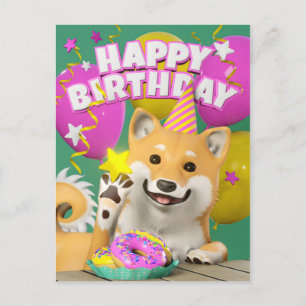 Shiba Happy Birthday Briefkaart