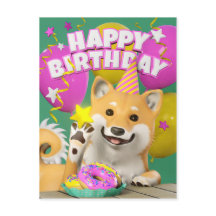 Shiba Happy Birthday Briefkaart