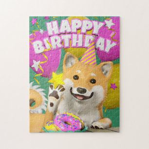 Shiba Happy Birthday Legpuzzel