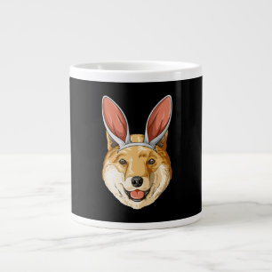 Shiba-hond met oosterse konijnenoren cadeau voor grote koffiekop