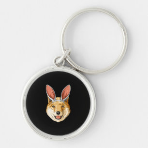Shiba-hond met oosterse konijnenoren   cadeau voor sleutelhanger