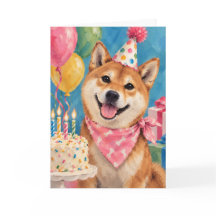Shiba-honden verjaardagskaart voor hondenliefhebbe