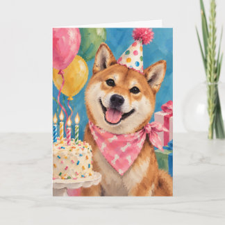 Shiba-honden verjaardagskaart voor hondenliefhebbe kaart