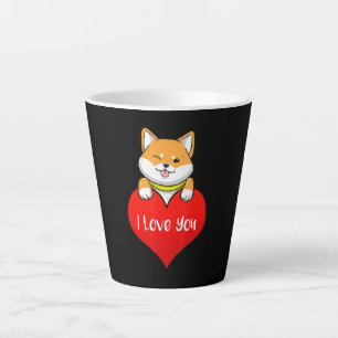 Shiba-hondenhart Ik hou van je decor Latte Mok