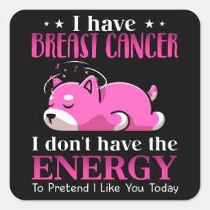 Shiba ik heb borstkanker en ik heb geen energie vierkante sticker