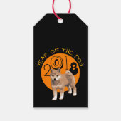 Shiba in het jaar 2018 van het Label van de Dog Gi Cadeaulabel (Voorkant)