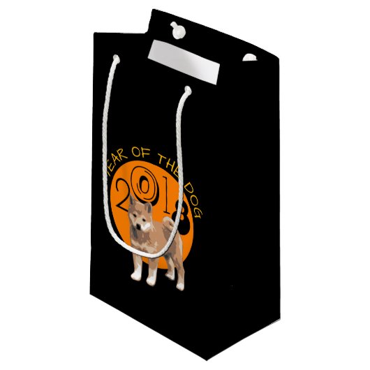Shiba in het Jaar van de Dog 2018 Small Gift Bag Klein Cadeauzakje (Voorkant Gekanteld)