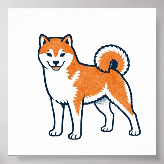 Shiba Inu ー Standing Poster (Voorkant)