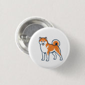 Shiba Inu ー Standing Ronde Button 3,2 Cm (Voorkant /achterkant)
