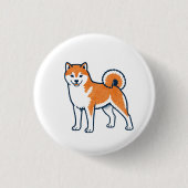 Shiba Inu ー Standing Ronde Button 3,2 Cm (Voorkant)