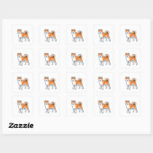 Shiba Inu ー Standing Vierkante Sticker (Vel)