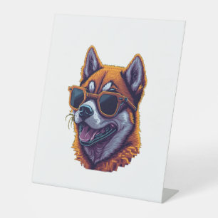 Shiba Inu 1 Reclamebord Met Voetstuk