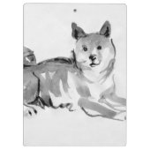 Shiba Inu 2 Chinese Dog Year Monogram Cb schildere Klembord (Achterkant)